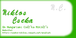 miklos cseka business card